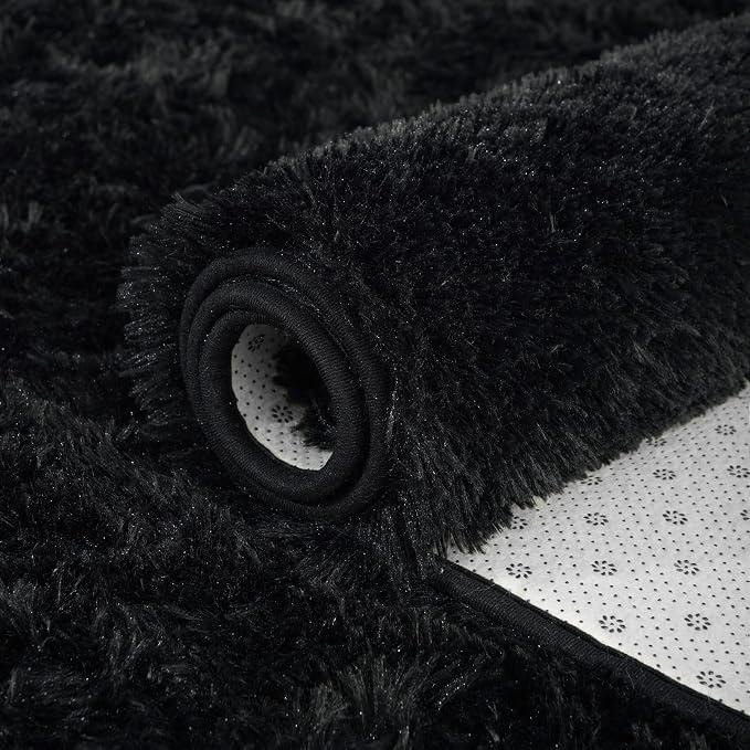 Black area rug