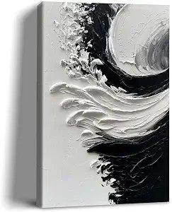 Black and white abstract art print