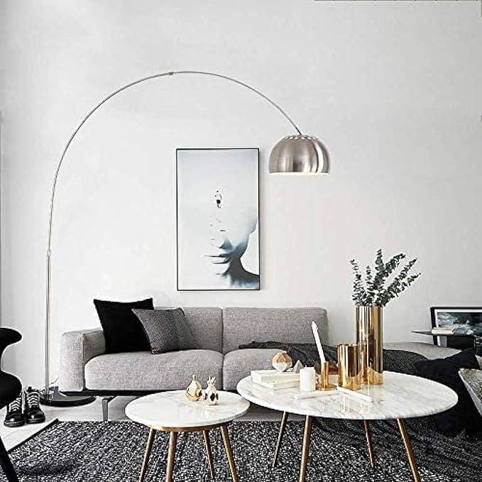 Sculptural chrome floor lamp