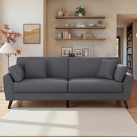 Charcoal velvet sofa thumbnail