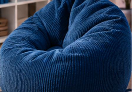 Blue textured bean bag