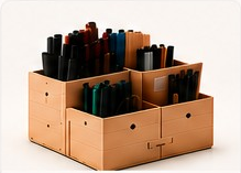 Shared desktop organizer and charging category visual