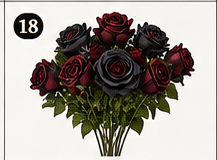 YGbridge burgundy and black artificial roses