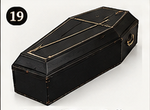 Seasonal Visions wood-print coffin prop