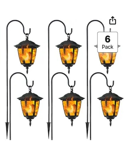 Six Dynaming solar flame hanging lights