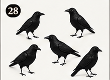Five DR.DUDU black Halloween crows