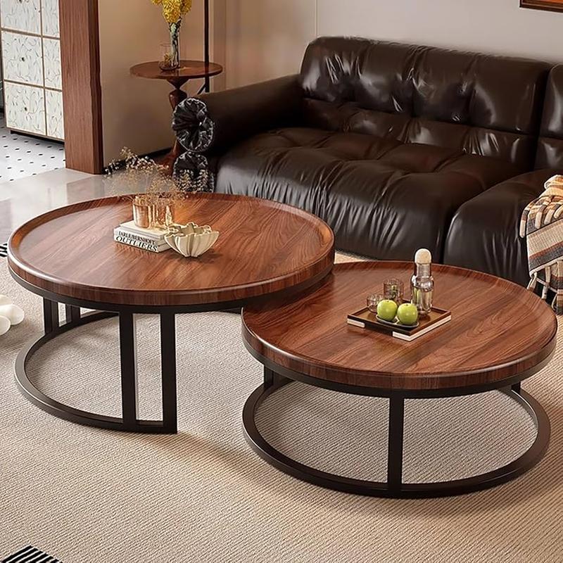 Modern Round Nesting Coffee Table Set (2 pc)