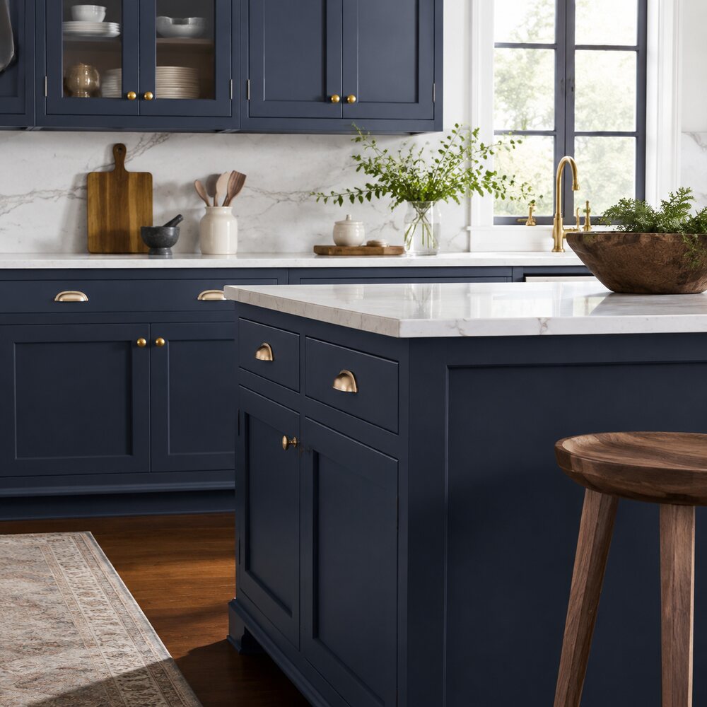 PRESTIGE Paints Exterior &amp; Interior Satin — Naval Deep Navy, 1-Gal