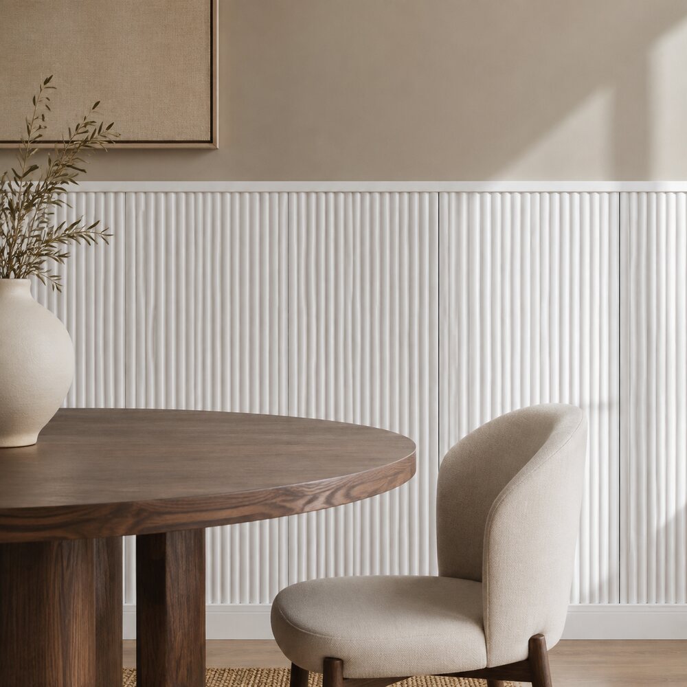 USA Panel Primed Fluted MDF Wall Panels — 8-Pack (12" x 45")