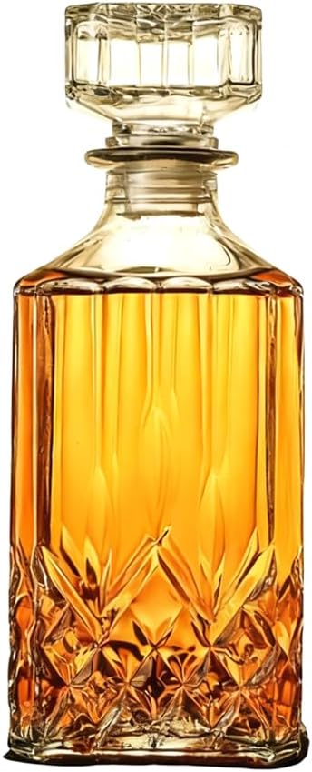 Whiskey Decanter with Airtight Geometric Stopper, 32oz